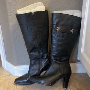 Black leather boots